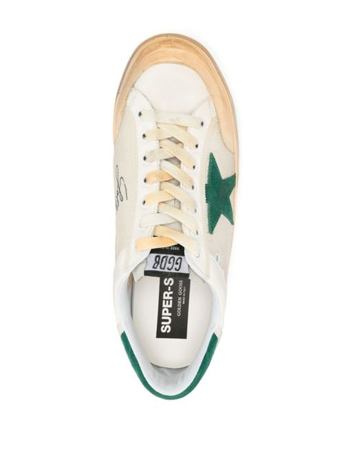 SUPER STAR PENSTAR NYLON AND NAPPA UPPER LEATHER STAR AND HEEL SUEDE SPUR GOLDEN GOOSE DELUXE BRAND | GMF00109.F005443.11726/WHITE/GREEN/ICE